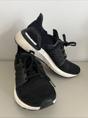 adidas Black and White Ultraboost Style Running Shoes